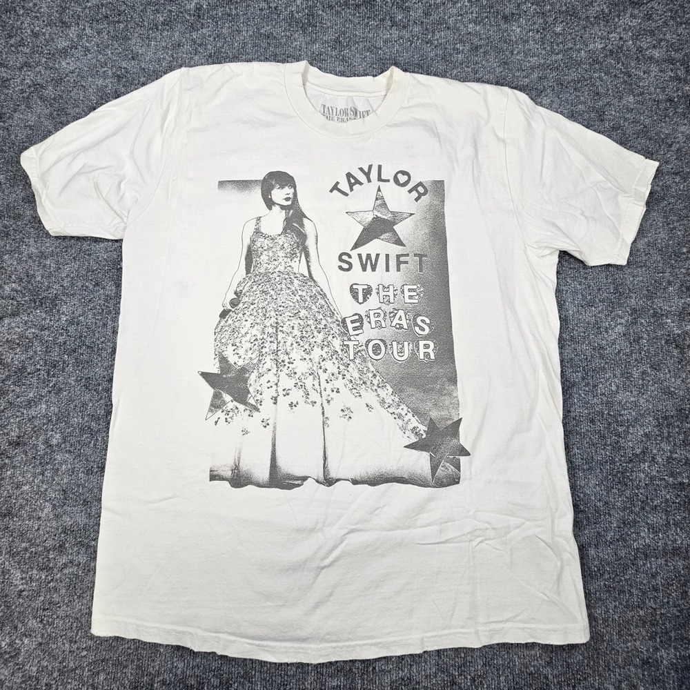 Taylor Swift The Eras Tour T-Shirt Women Large White Graphic Concert Tee 2023-24